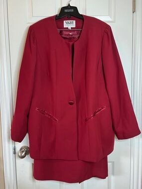 Women's Red Long Blazer Jacket